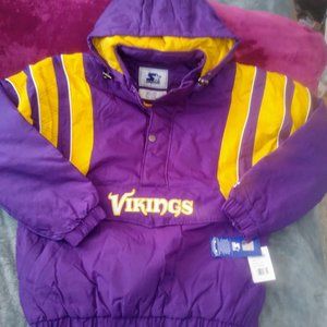 STARTER Jackets & Coats - Vintage Starter Half Zip Pullover Jacket Vikings STARTER Jackets & Coats - Vintage Starter Half Zip Pullover Jacket Vikings